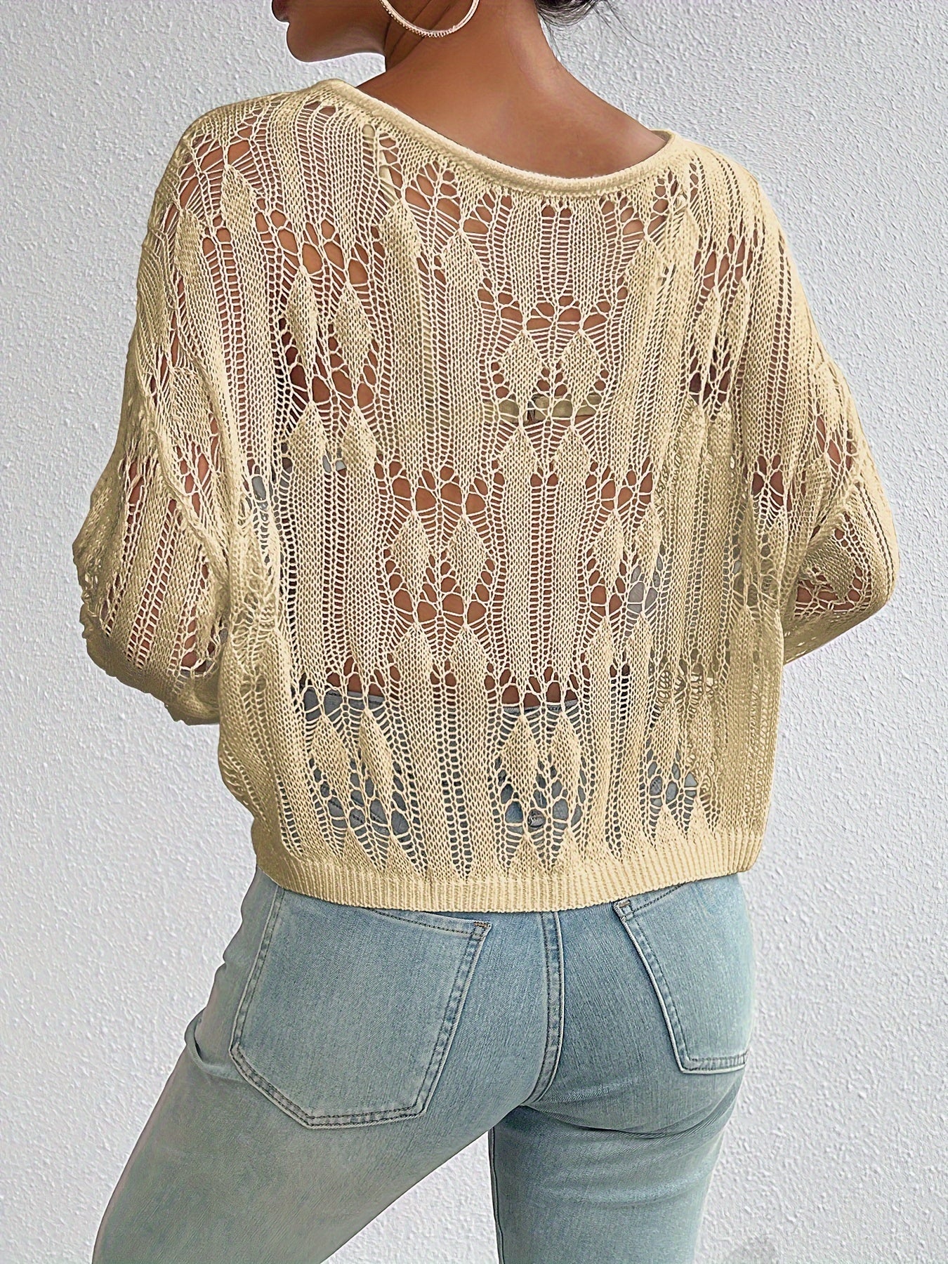 Luna Open-Knit Mesh Sweater