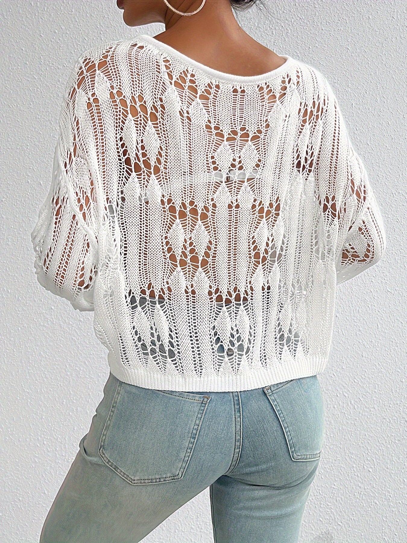 Luna Open-Knit Mesh Sweater