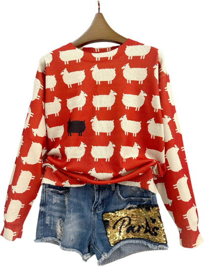 Lumachic-Black Sheep Statement Sweater 🐑